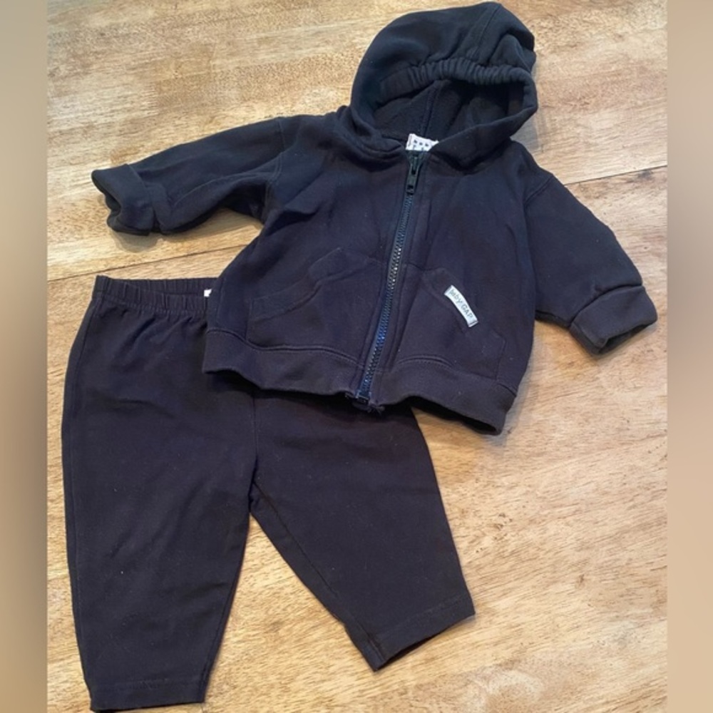 Vintage Baby Gap 3-6 Months Unisex 2 Piece Black Jogging Suit‎